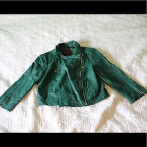 Members Only Green Faux Leather Jacket